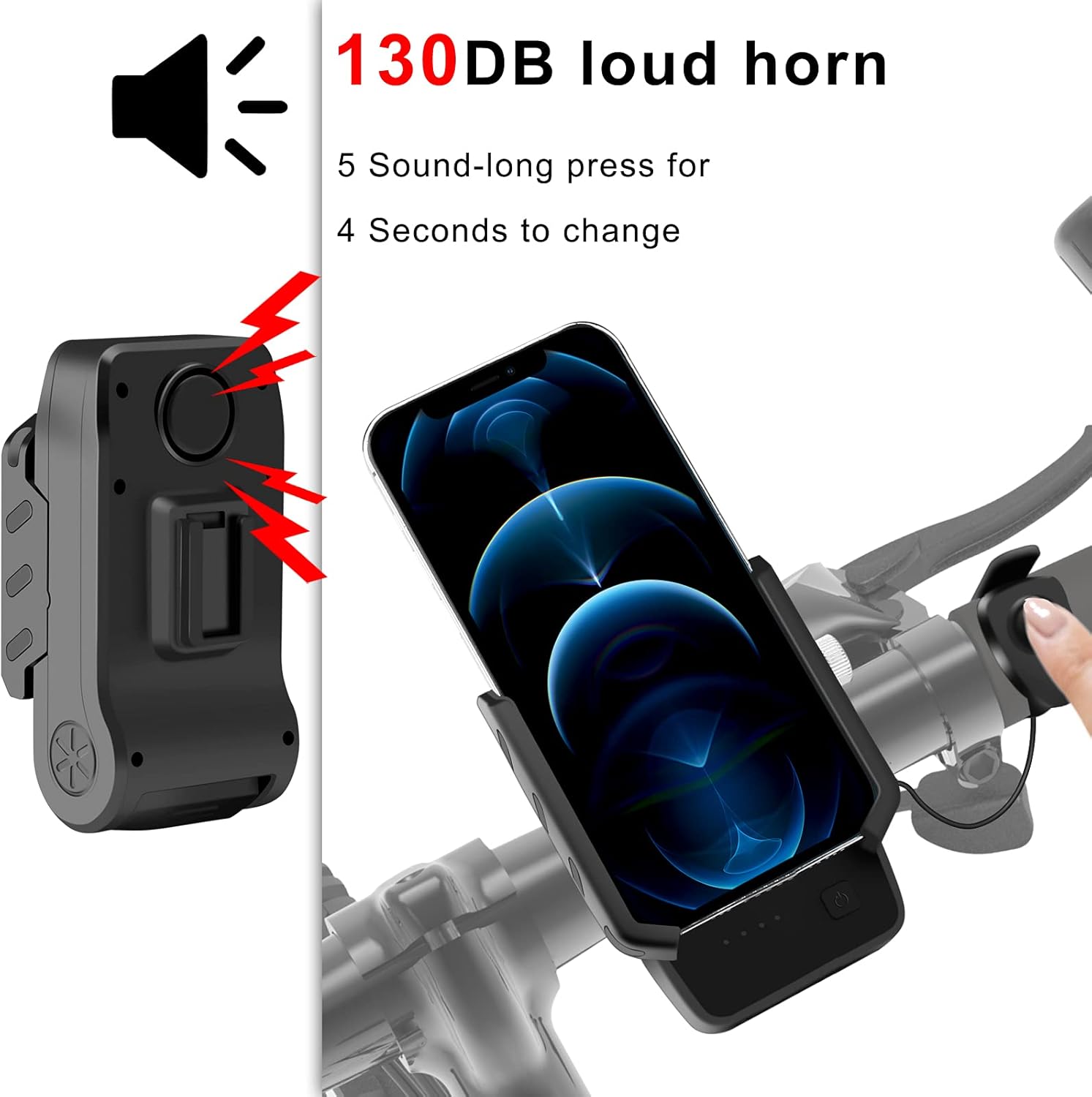 Tsuinz Bike Lights Front and Back Bike Light Bright USB Rechargeable Bicycle Headlight and Taillight with IPX4 Waterproof Mount 4 In 1 Bike Light Holder with Horn for Phone 4.0 to 6.5 inches : Sports & Outdoors