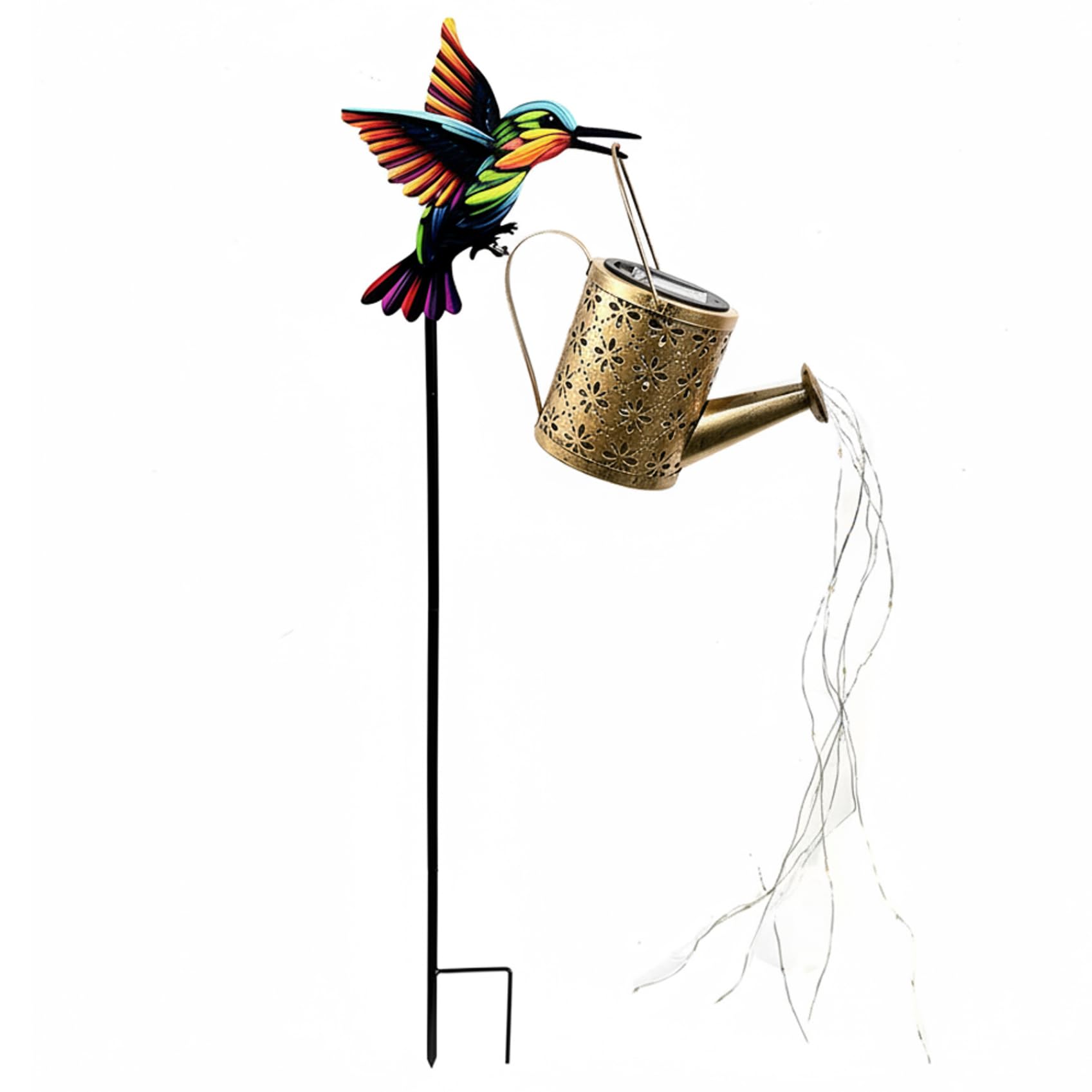 Lanterne arrosoir solaire extérieur 81cm lampe jardin oiseaux étanche