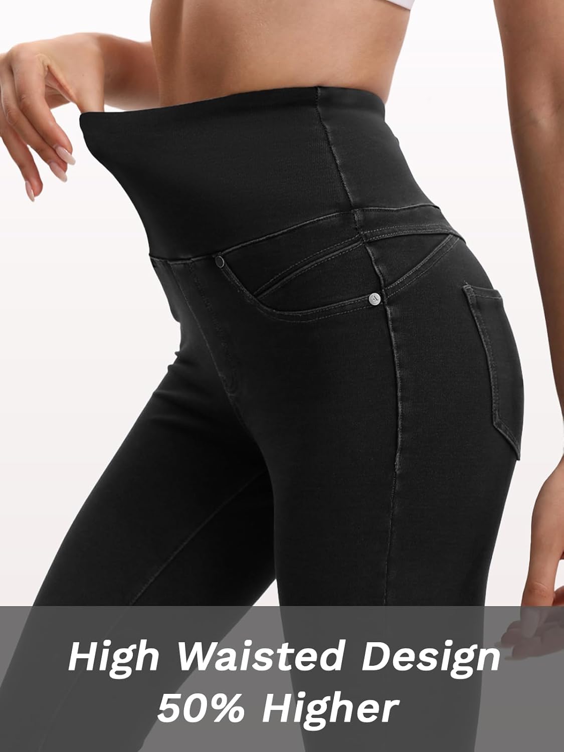 Stretchy Jeans for Women High Waisted Jeggings Tummy Control Slim Fit Jeans Pull On with Pockets Stylish Casual - Image 3