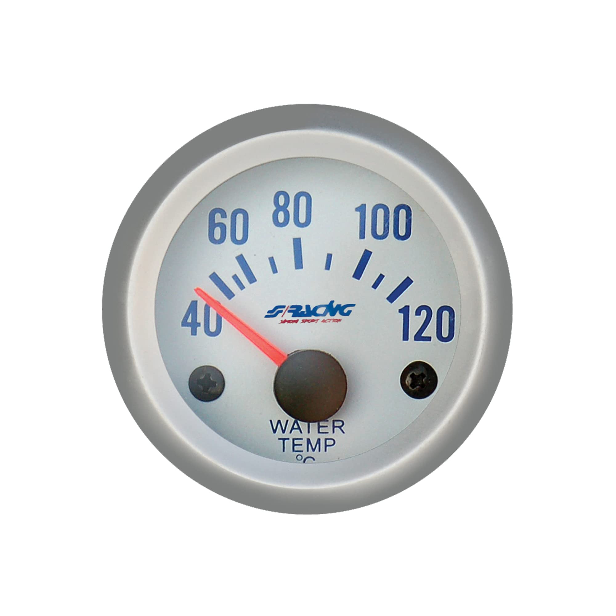 Simoni Racing WT/SB Electrical Water Temperature Gauge with Sensors, Silver Background