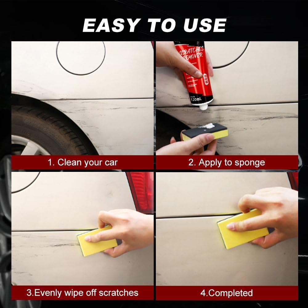 2 PCS Car Scratch Repair Paste Polishing Wax with Sponge, 2024 Upgrade Car Scratch Remover, Polishing Wax, Premium Scratching Repair - Image 3