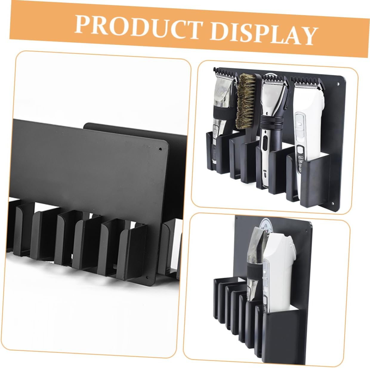 Ipetboom 2pcs Hair Clipper Wall Holder Barber Clippers Holder Rack Hair Clipper Storage Case Wall-mounted