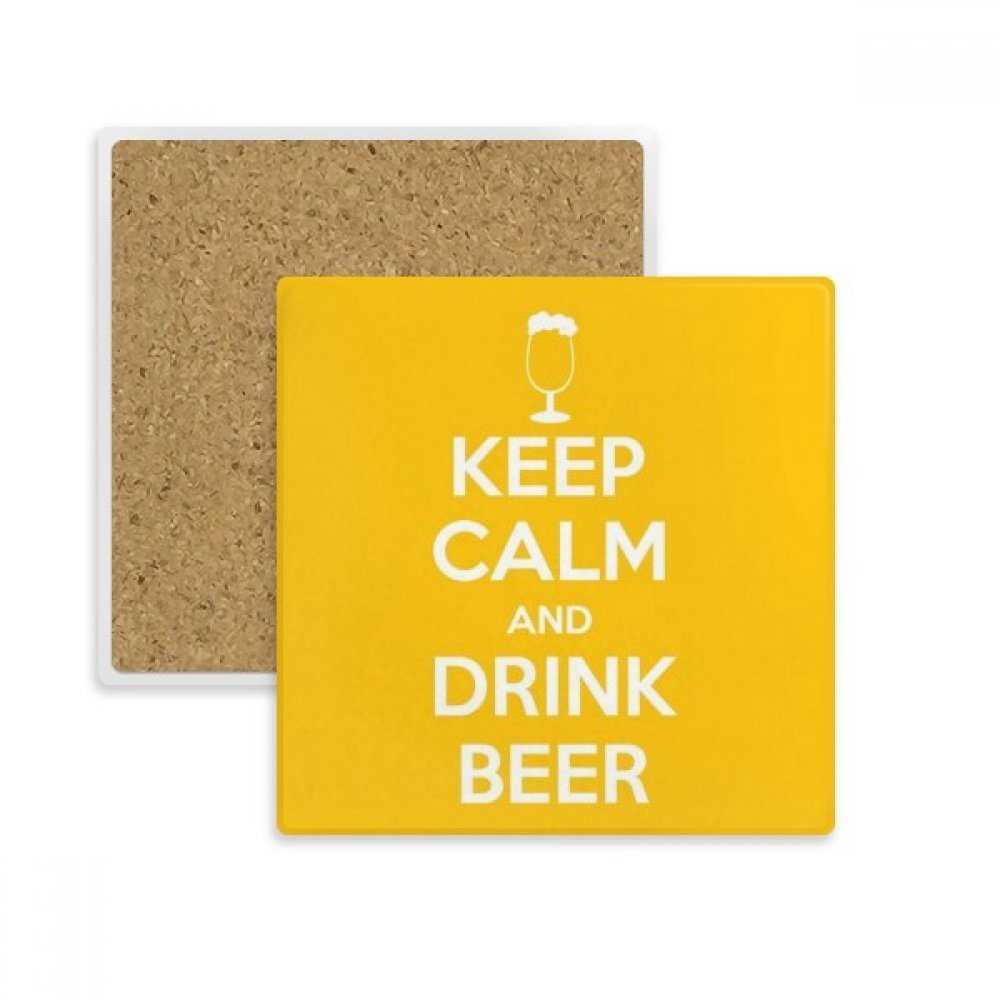 Coaster bière jaune carré absorbant pour verre et tasse