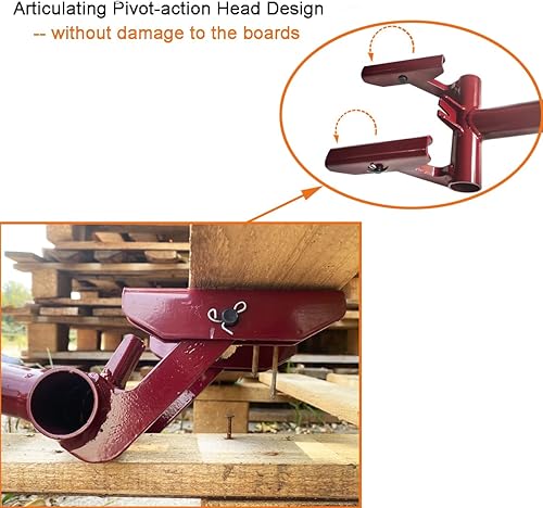 Miniatura 9 de JINHAN Pallet Buster Tool - Cubierta de herramienta articulada de extracción de tablero de cubierta de cabeza de acción pivotante - Herramienta de