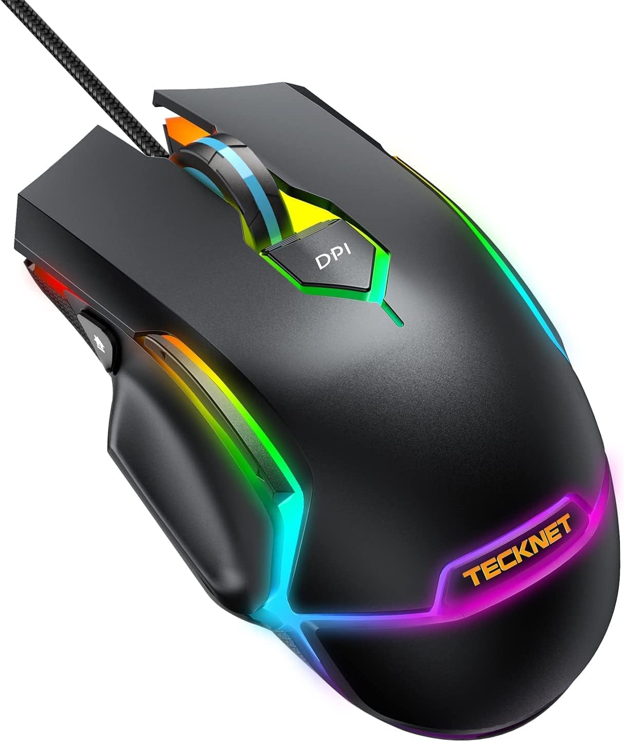 TECKNET Wired Gaming Mouse, RGB Mouse [Breathing RGB LED], Gaming Mouse USB [Plug Play], 7 Programmable Buttons, High-Precision Adjustable 6 DPI, Ergonomic Mouse Wired for Windows/PC/Mac/Laptop Gamer