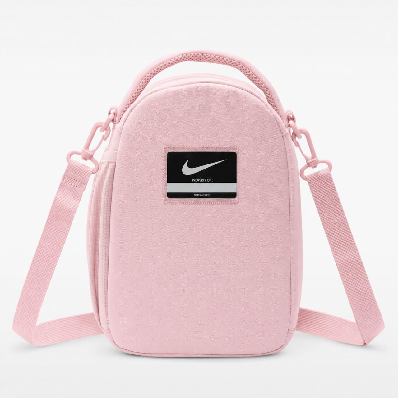Nike Patch 4L Insulated Lunch Tote, Crossbody Lunch Box Bag with Bottle and Zip Pocket (Soft Pink)