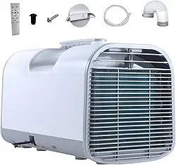 Ar condicionado portátil, 4095BTU, consumo de energia de 420W, com função de desumidificação, mini ar condicionado com controle remoto, sem necessidade de drenage，Acampamento, quarto