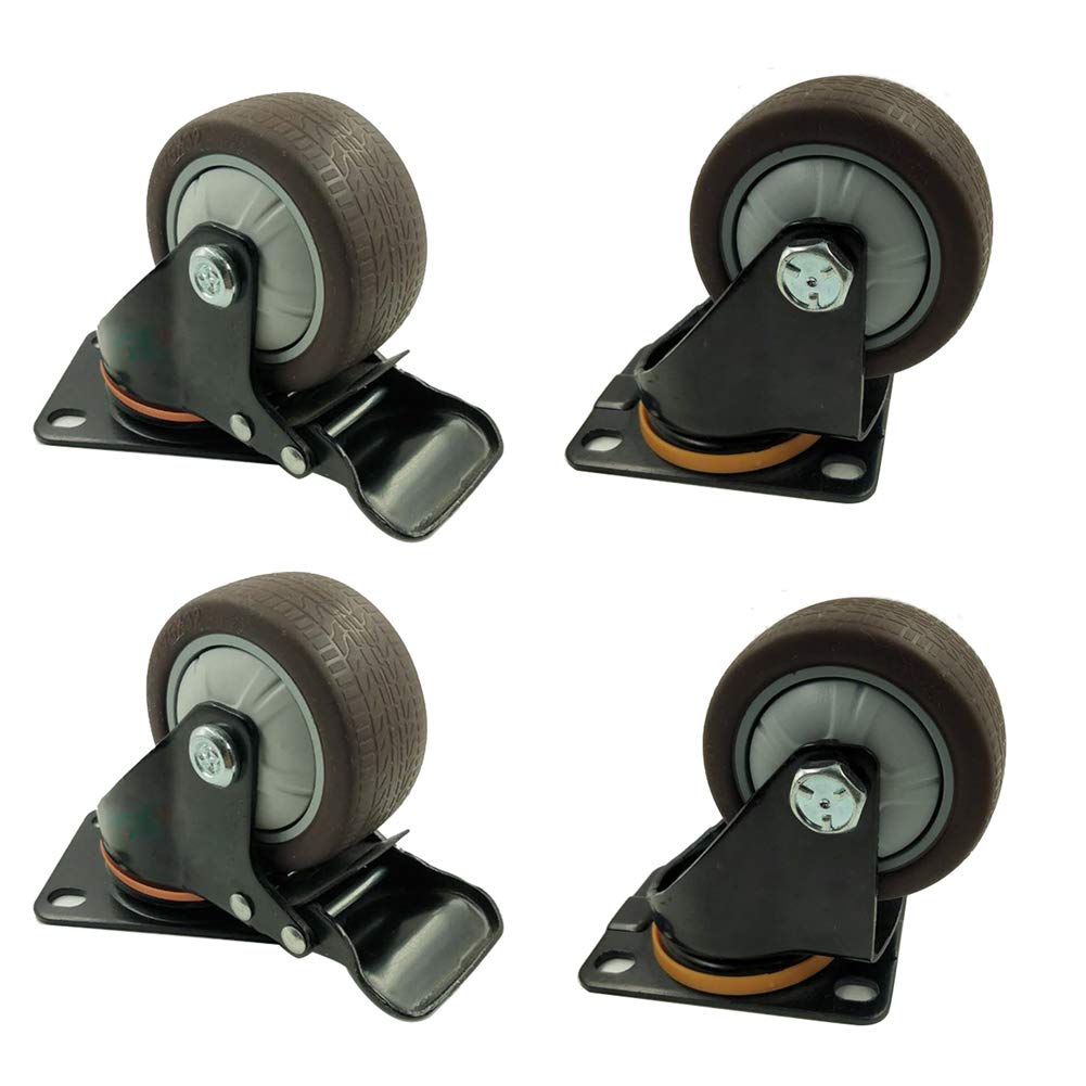Dfhesdfd One Color Swivel Castors, 3 Inches/100Mm With Brake Heavy Duty 400Kg For Industrial Transport Trolley Hospital 4 Pcs