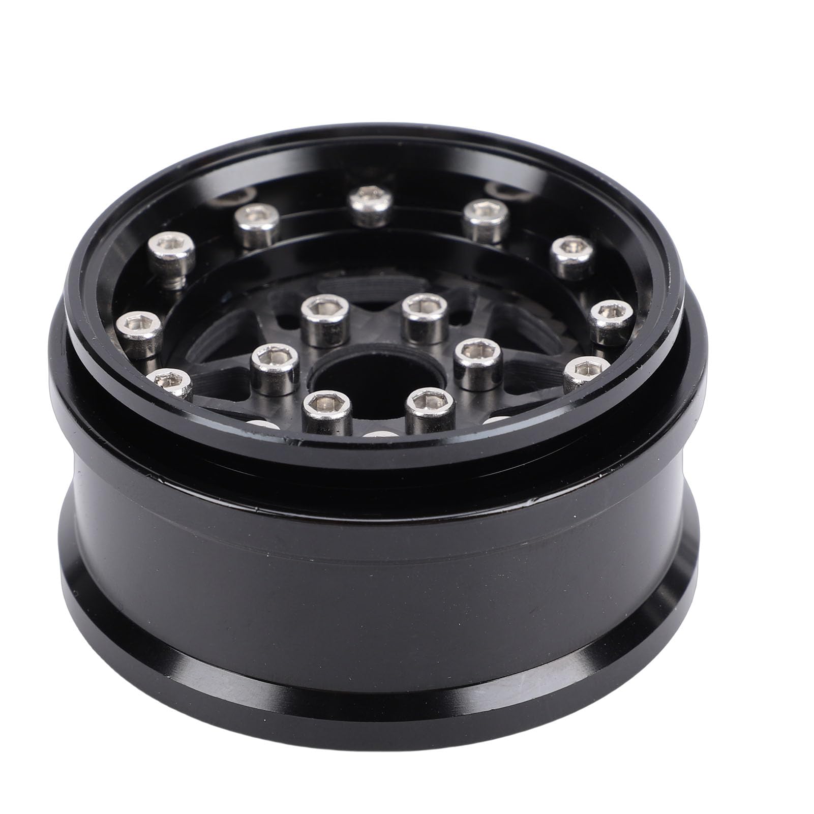Generic 4 szt. 1,9-calowa Felga RC, Zdalnie Sterowana Piasta Koła Gąsienicowego ze Stopu Aluminium z 71 X śrubami, dla SCX10 1/10 RC Crawler Upgrade Part (BLACK)