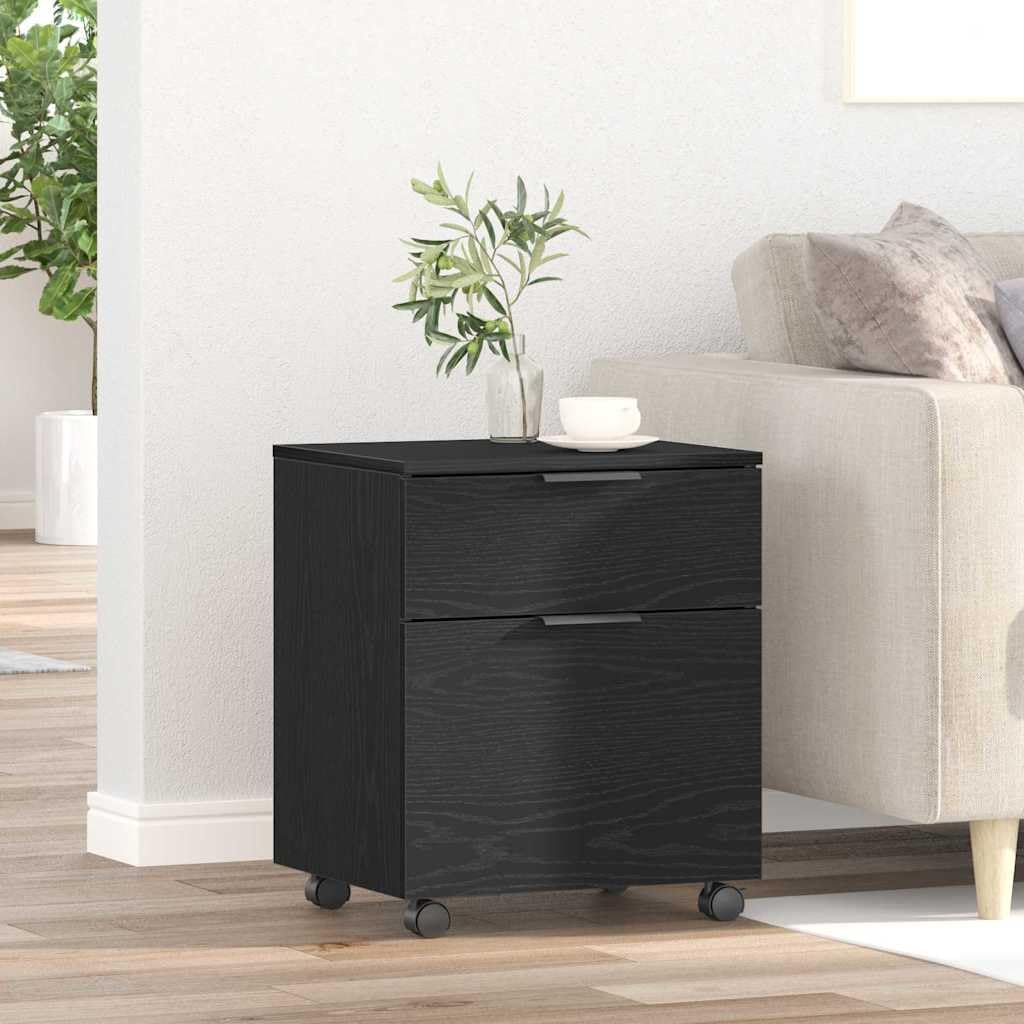 Genérico Gabinete para Archivos con cajón Roble Negro 45 x 38 x 54 cm,Mobiliario,Armarios y almacenamiento-862771