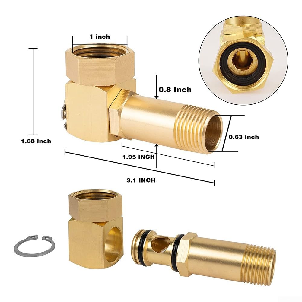 Hourleey Adattatore Per Tubo Da Giardino In Ottone, Raccordo Girevole Per Avvolgitubo (25mm-20mm) - 4