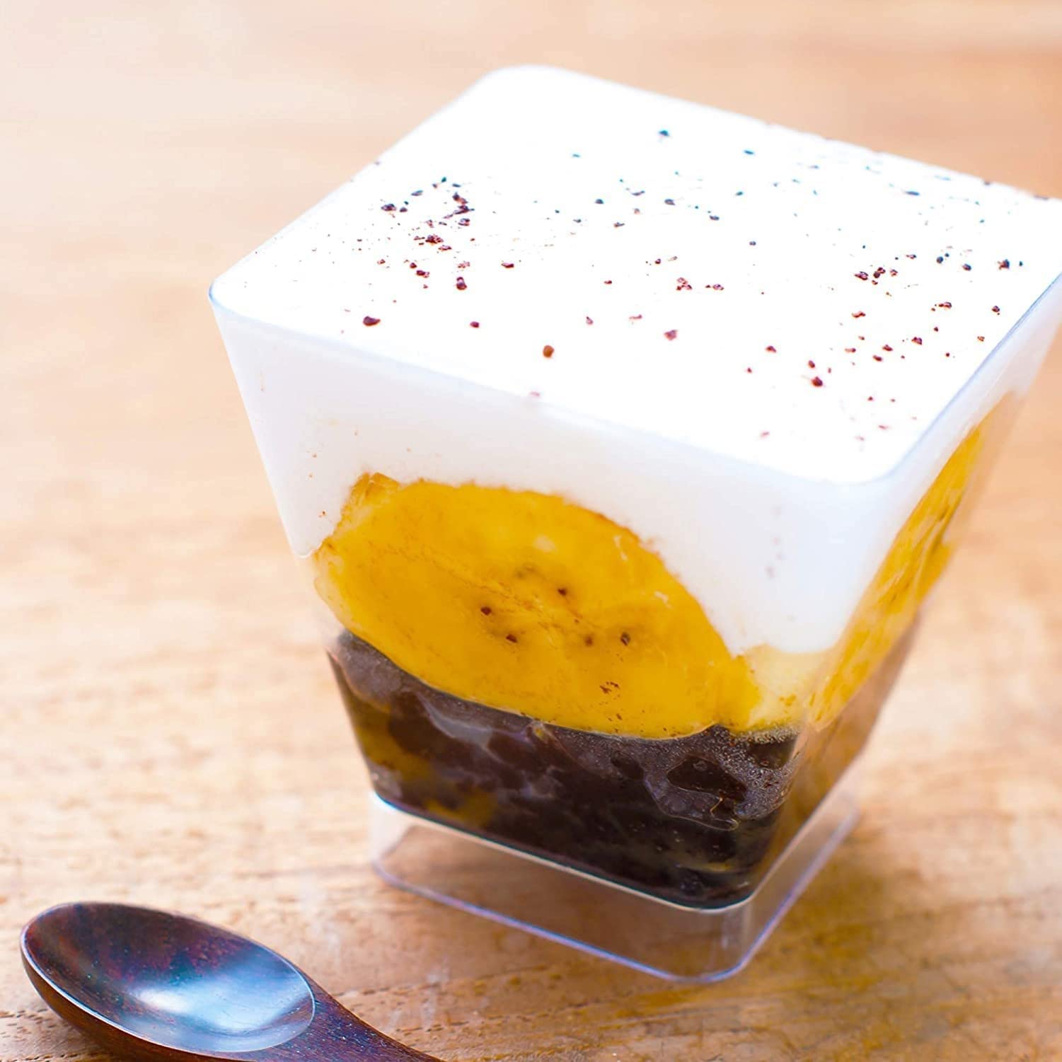 60 Mini Tazze Dessert In Plastica Trasparente - 270 Ml, &Oslash;9 X H7.5 Cm