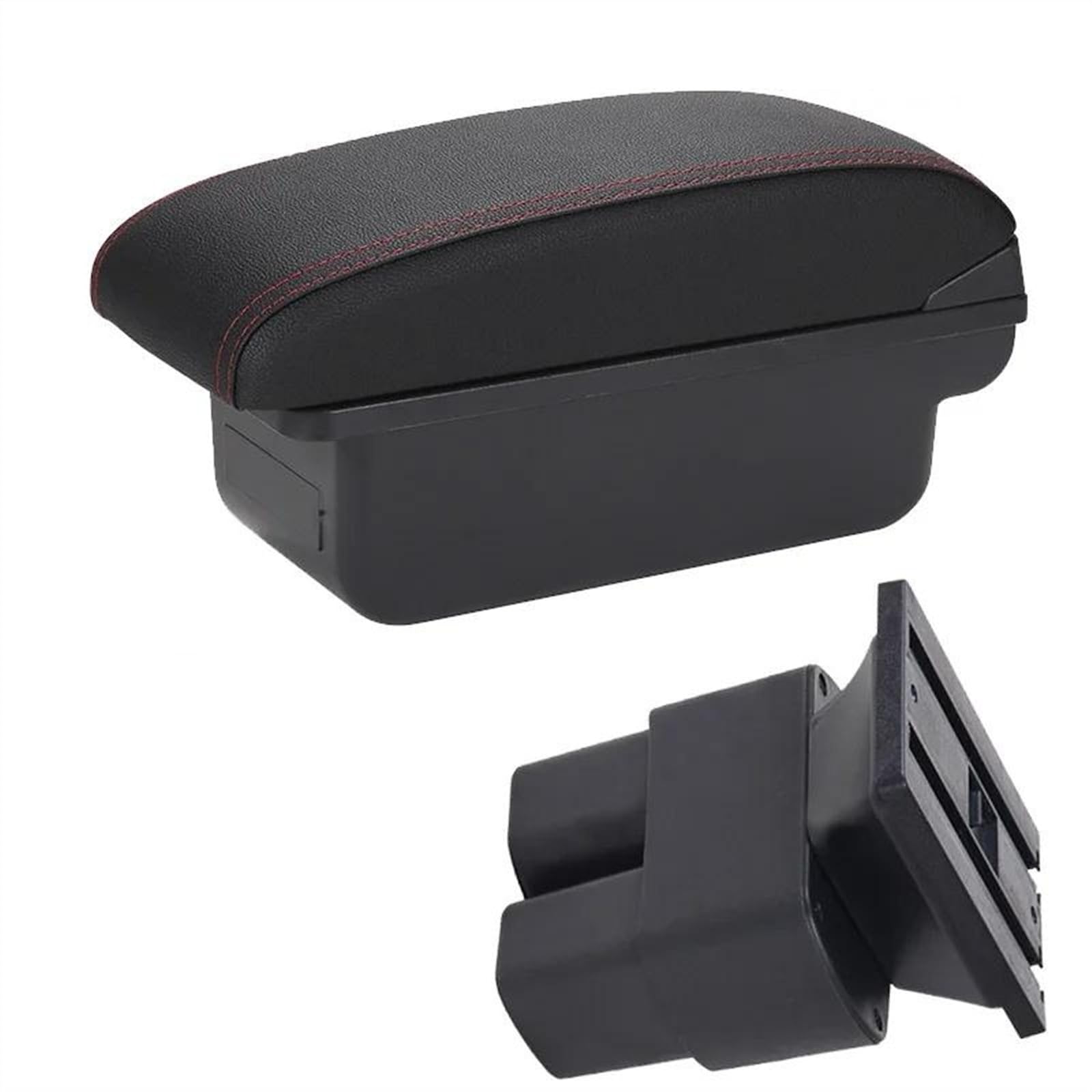 NOHEEU Car Armrest Box 2019 2011 2013 2014 2015 2016 Retrofit Parts Interior Storage Accessories For NV200 For Evalia(C1 Black red NO USB)