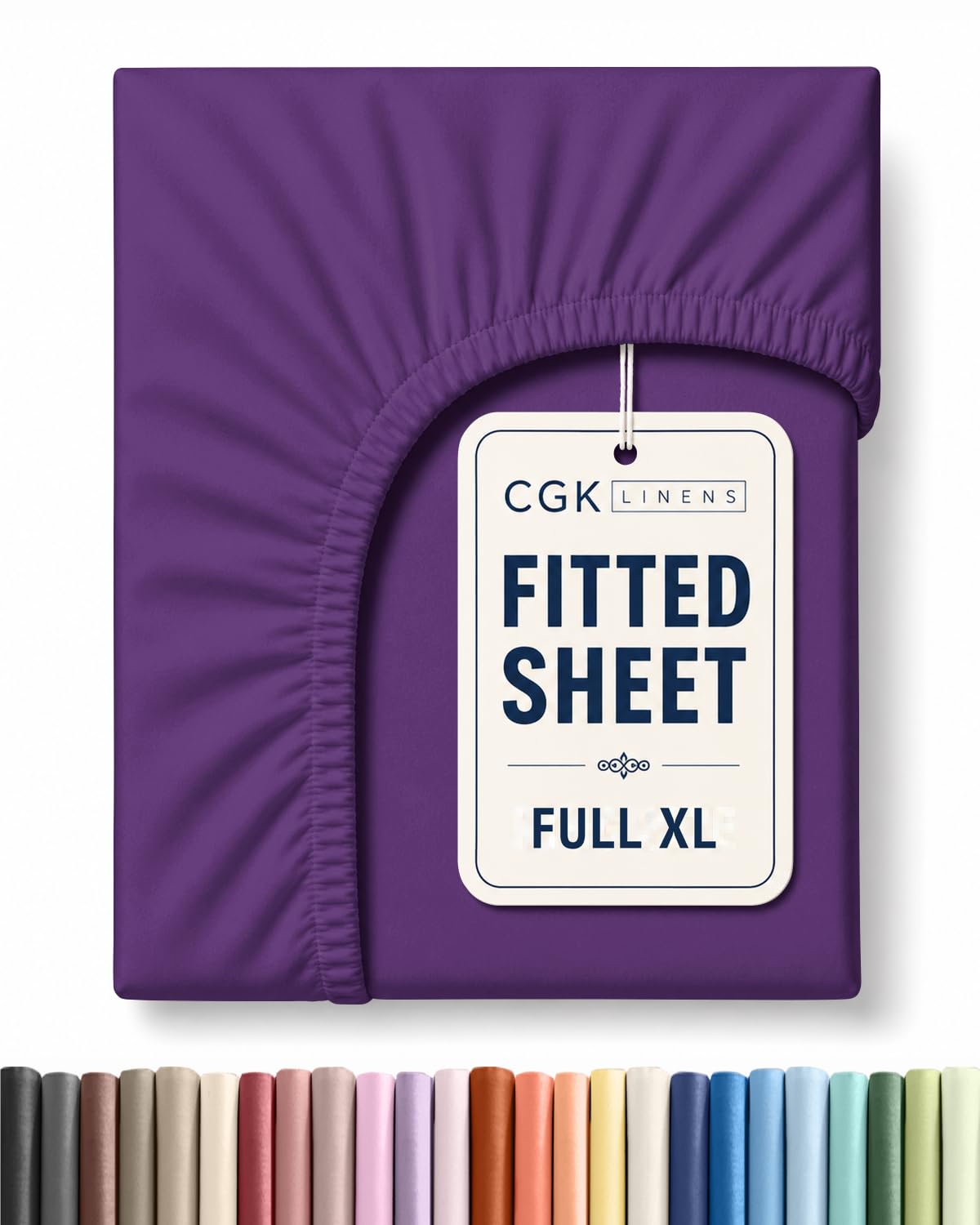 Full XL Fitted Sheet - Single Fitted Sheet Only - Deep Pockets - Purple