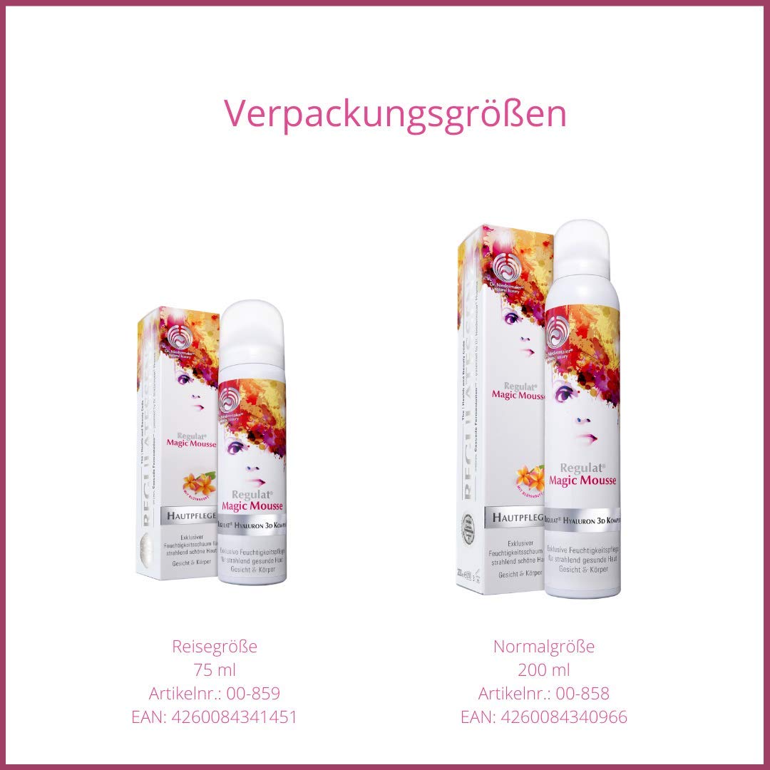 Dr. Niedermaier Regulat® Magic Mousse I Anti-Aging Gesichtspflege mit Hyaluronsäure I Hautpflege für unreine Haut, trockene Haut, fettige Haut und Mischhaut I 200ml