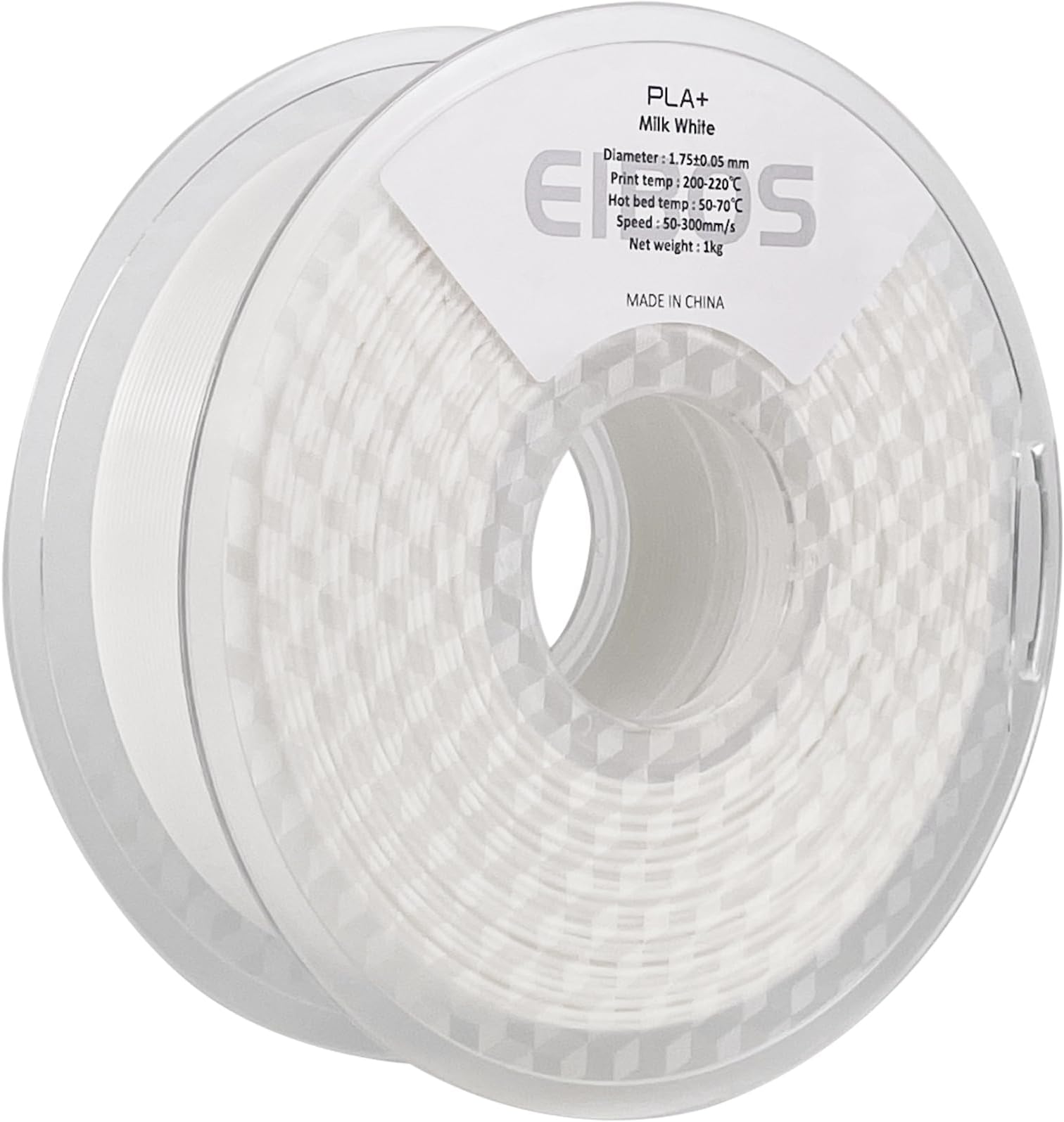PLA+ Filament 1.75mm 1KG Spool (2.2lbs) Spools, Neatly Wound 3D Printer Filament PLA Plus,Compatible with Most FDM 3D Printers, Milk White