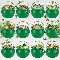 Vista 42 de PMU Caldero de plástico negro para el Día de San Patricio de 8 pulgadas, caldero de plástico negro para el duende del día de San Patricio y Mardi