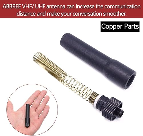 Miniatura 6 de ABBREE - Mini antena de radio de jamón hembra SMA de 2.7 pulgadas de doble banda VHF UHF 144MHz430MHz antena Walkie Talkie para GMRS Radio BAOFENG