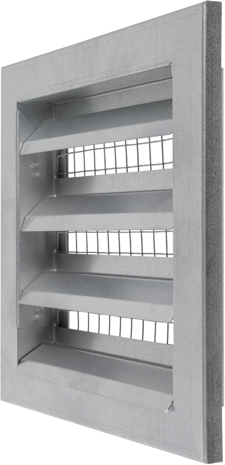 Vent Systems 8" x 8" Inch Galvanized Steel Industrial Air Return Grille - Heavy-Duty Louvered Air Intake Exhaust Vent Cover – Outdoor Wall Vent HVAC Grille - Register for House Wall Crawl Space