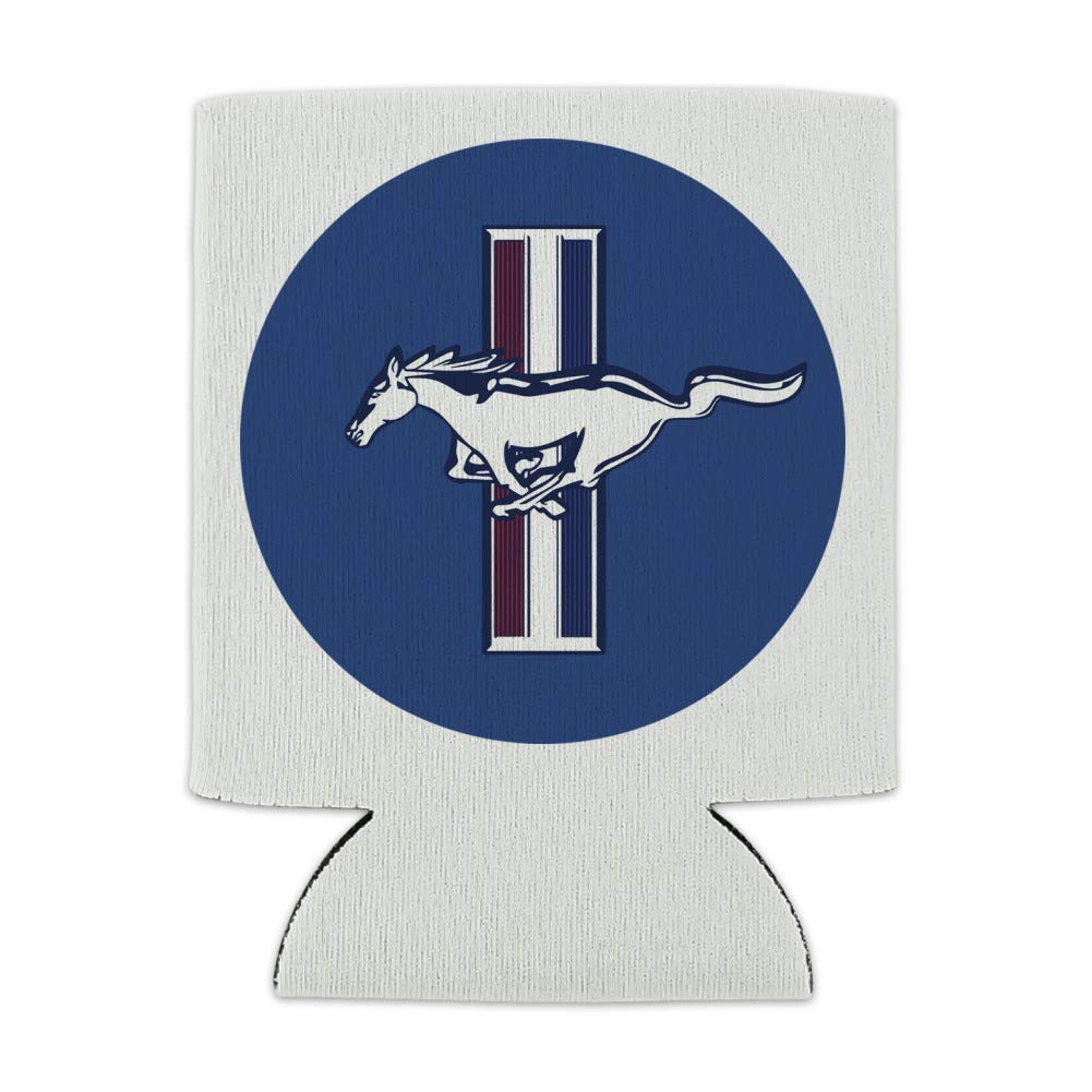 Ford Mustang Logo Can Cooler - Drink Sleeve Hugger Collapsible Insulator - Beverage Insulated Holder