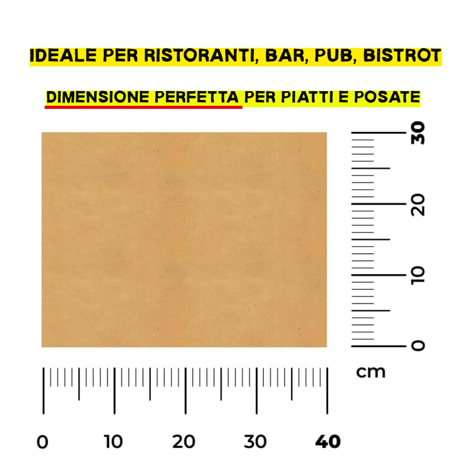 Stampitaly® 1000 Tovagliette Monouso Personalizzate 30x40cm con Logo, Made in Italy - Stampa Menù e Grafica - Tovagliette Usa e Getta Personalizzabili per Ristoranti e Bar in Carta Paglia 90 Gr/mq