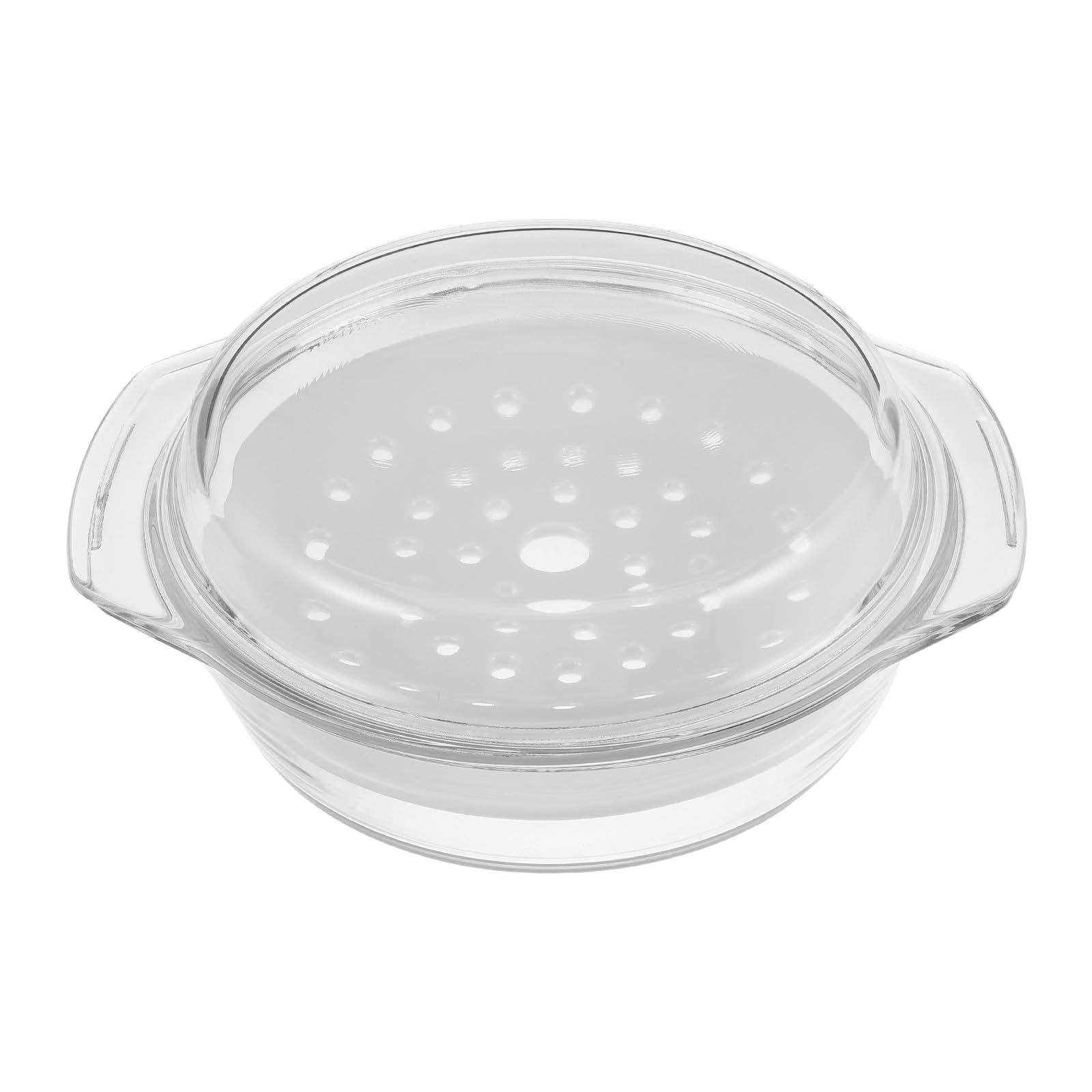 UPKOCH Mikrowellen-Dampfgarer mit Deckel und Keramik-Dampfschale, 2000 ml, Klarglas-Kasserolle zum Kochen, Backen, Servieren von Lebensmittelaufbewahrung, Backgeschirr-Set für Zuhause
