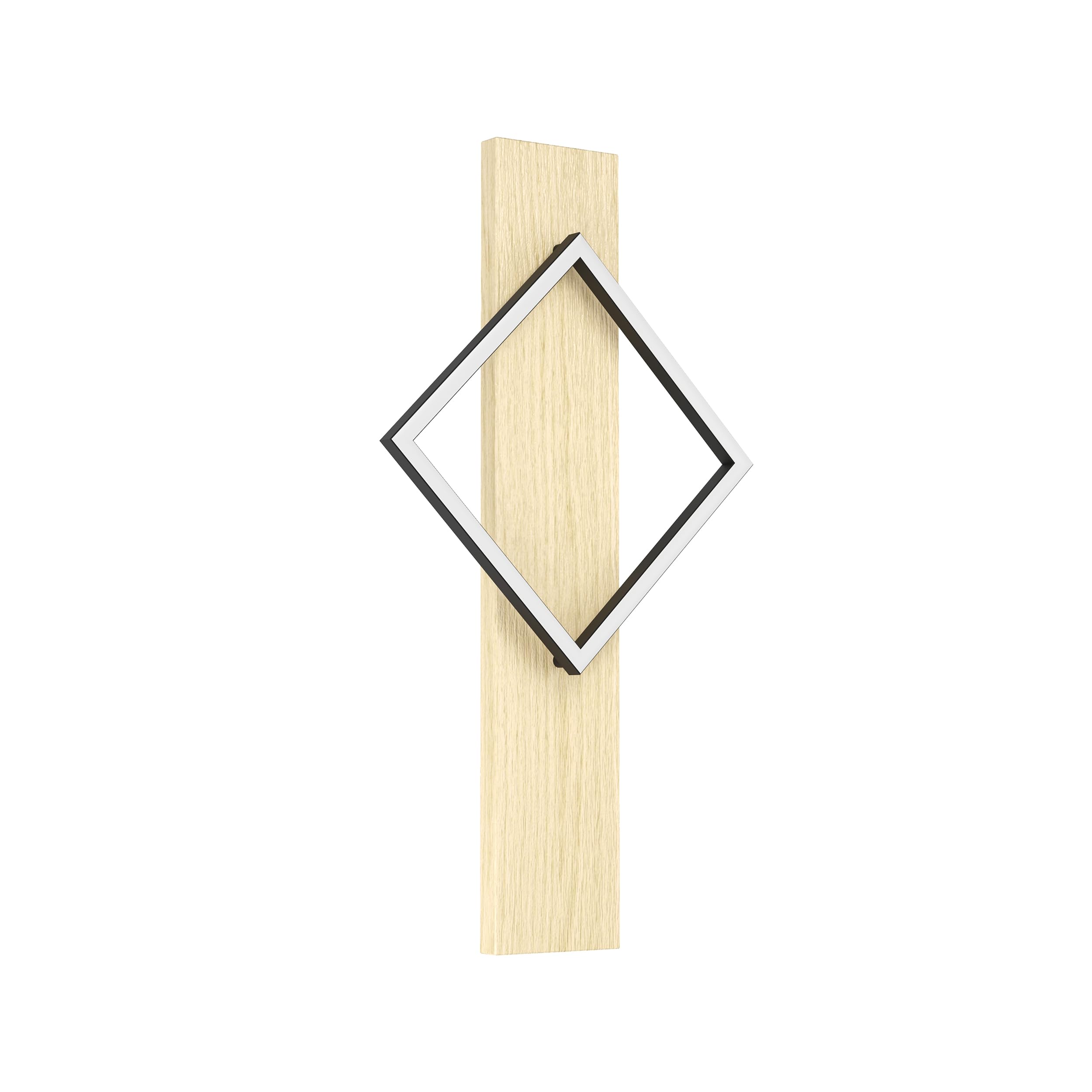 EGLO LED Wandlampe innen Boyal, Wandleuchte mit Holzbalken | Flurlampe Wand aus einem hellem Holz und schwarzem Metall, Wandstrahler FSC zertifiziert, warmweiß, 56 cm