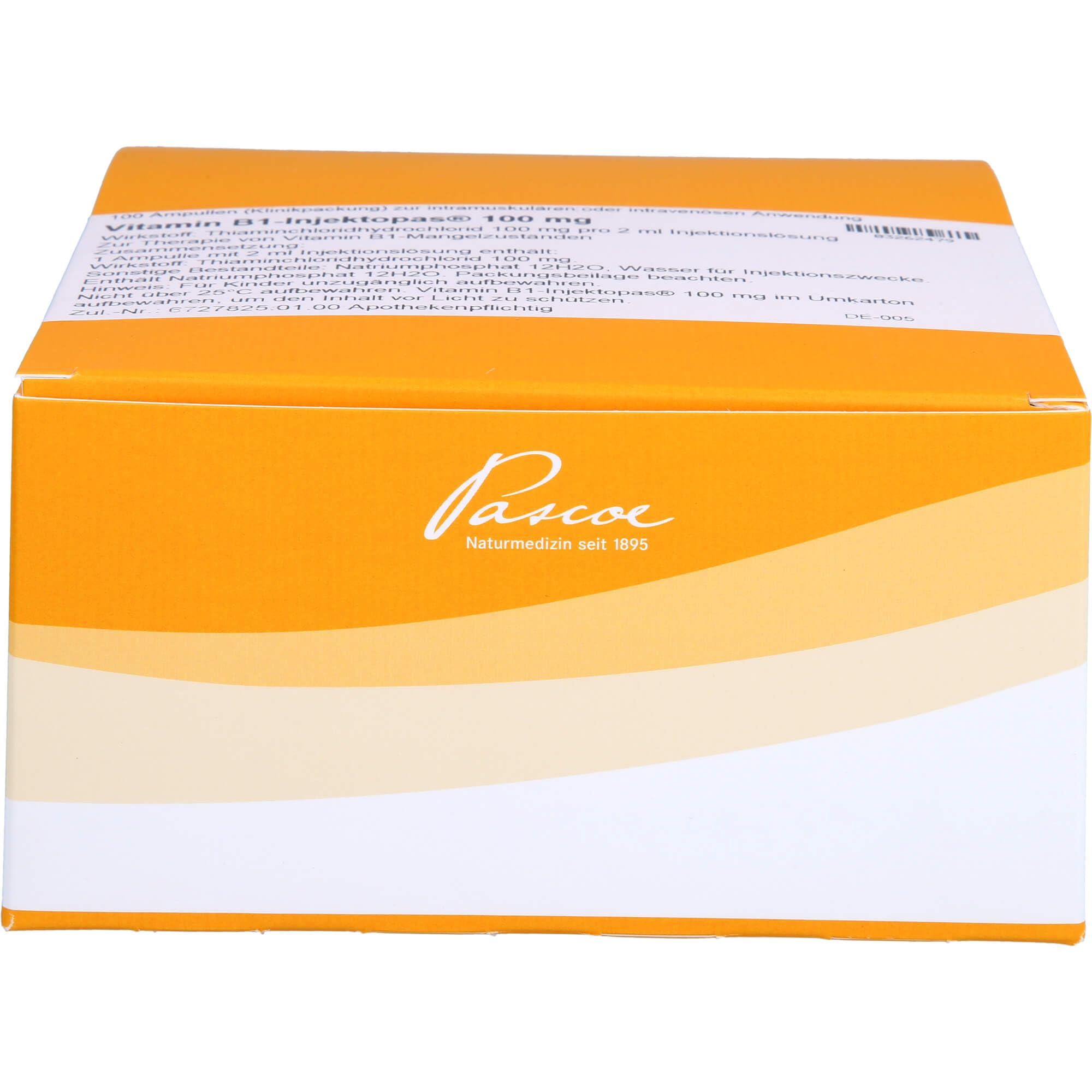 Vitamin B1 Injektopas 100 mg Injektionslösung 100X2 ml