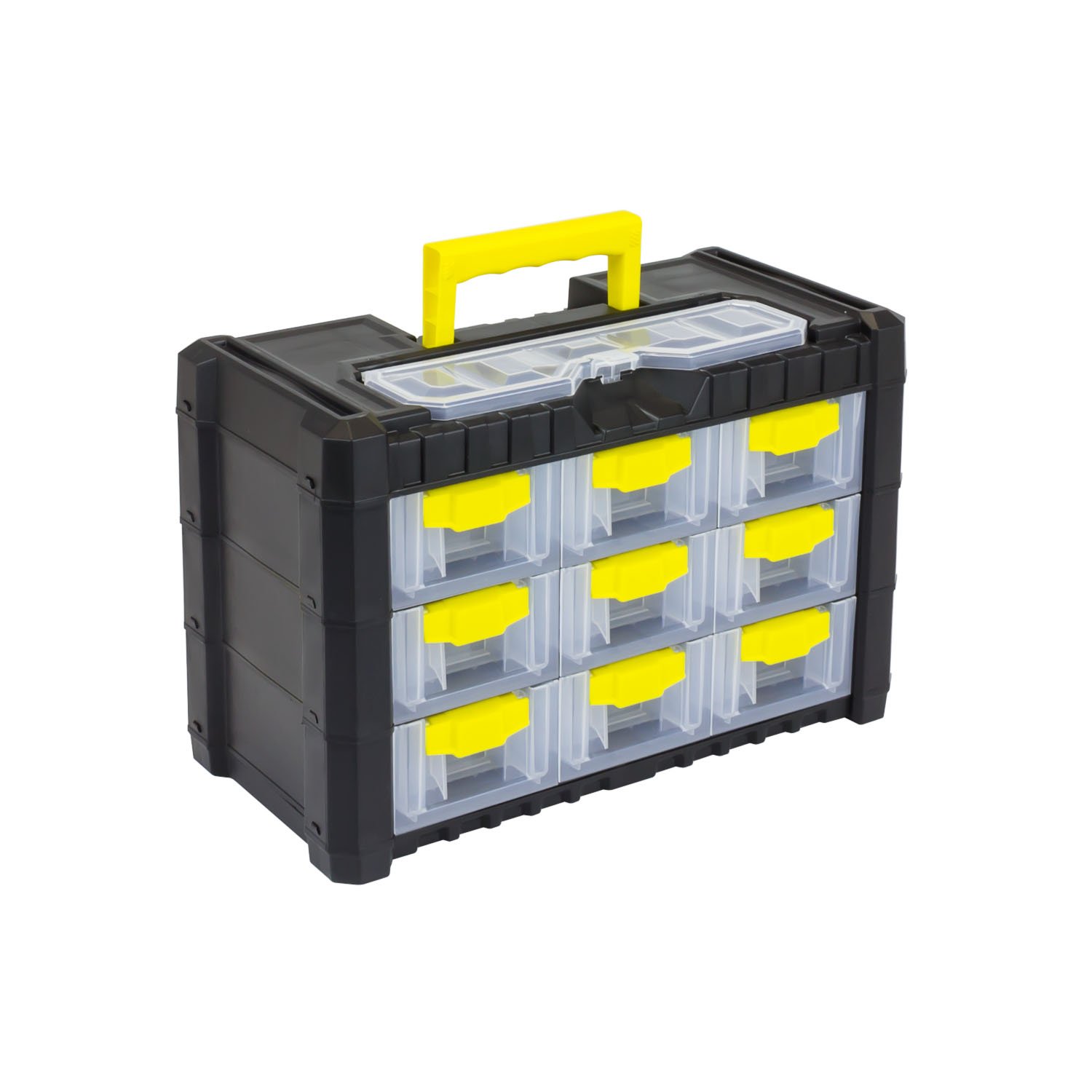 Alte Utensili CDF07008 Cassettiera Portaminuterie, 9 Cassetti, Nero