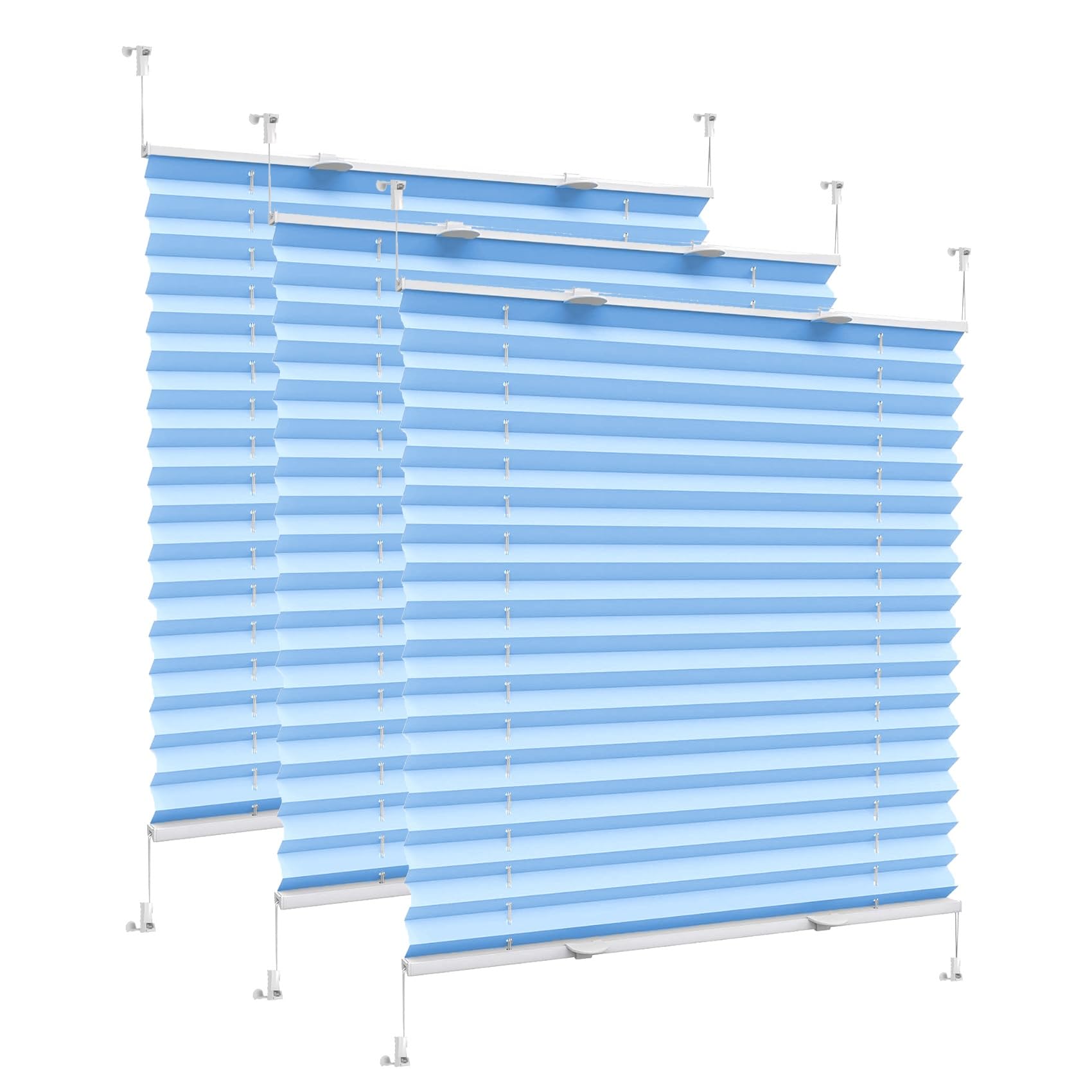 Blinds for Windows, 50 x 170 cm Light Filtering, Privacy Protection, Temporary Blinds Stick on No Drilling, Includes All Assembly Parts, for Bedroom Bathroom Kitchen, Sky Blue