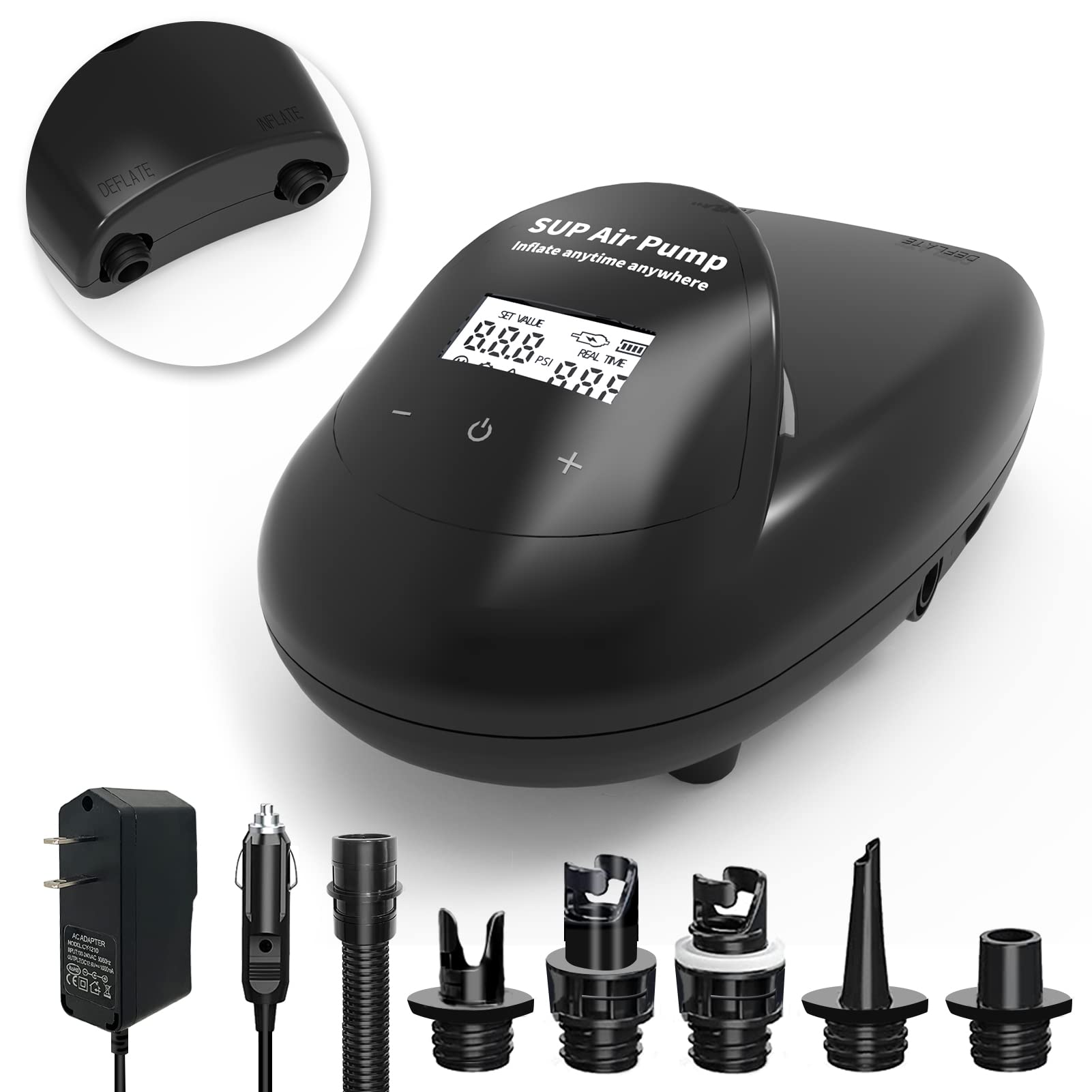 Buy TONSIM 20PSI SUP Board Air Pump, Rechargeable / 12V DC Car