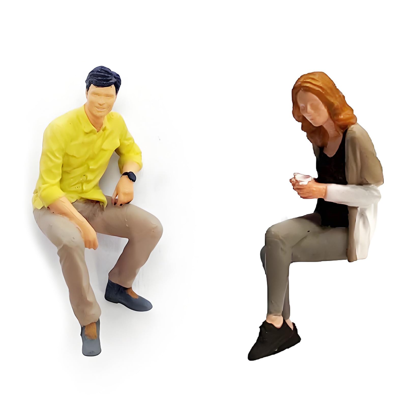 FGDTREE Attractive Small Resin Figurines in Seat Positions 1: 64 Tiny Human Statues Great for Terrariums & Interior Designs Decors Miniature Figurines