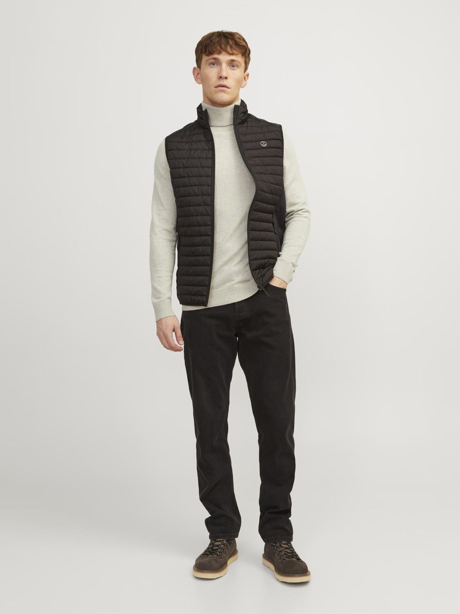 JACK & JONES Uomo Maglione Sottile a Dolcevita Maglione a Collo Rotondo Classico a Maniche Lunghe JJEEMIL