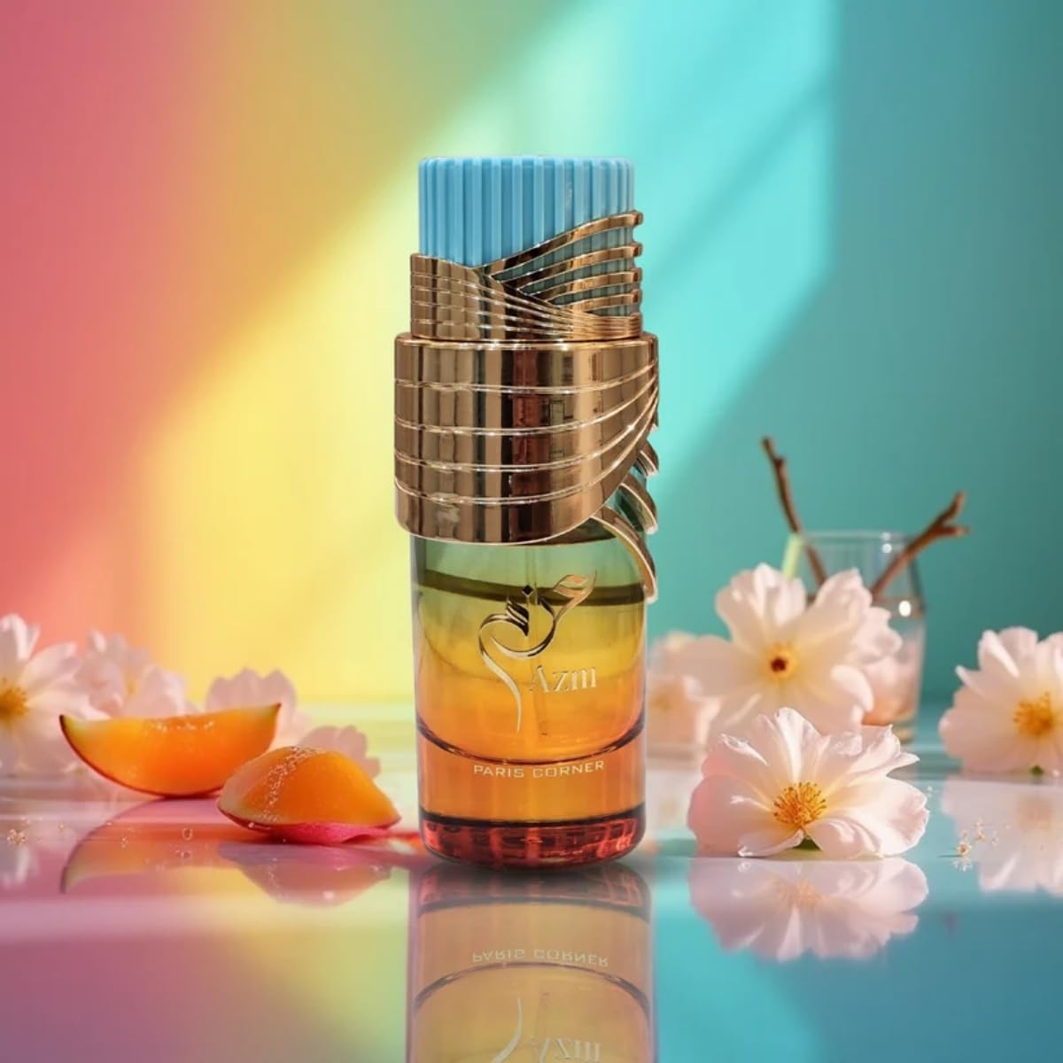 Paris Corner | Azm Eau de Parfum 3.4 Fl Oz | Unisex Fruity Floral Fragrance with Pear, Peach, Jasmine, Vanilla, Sandalwood & Musk | Summer-Inspired Long-Lasting Scent - Image 6