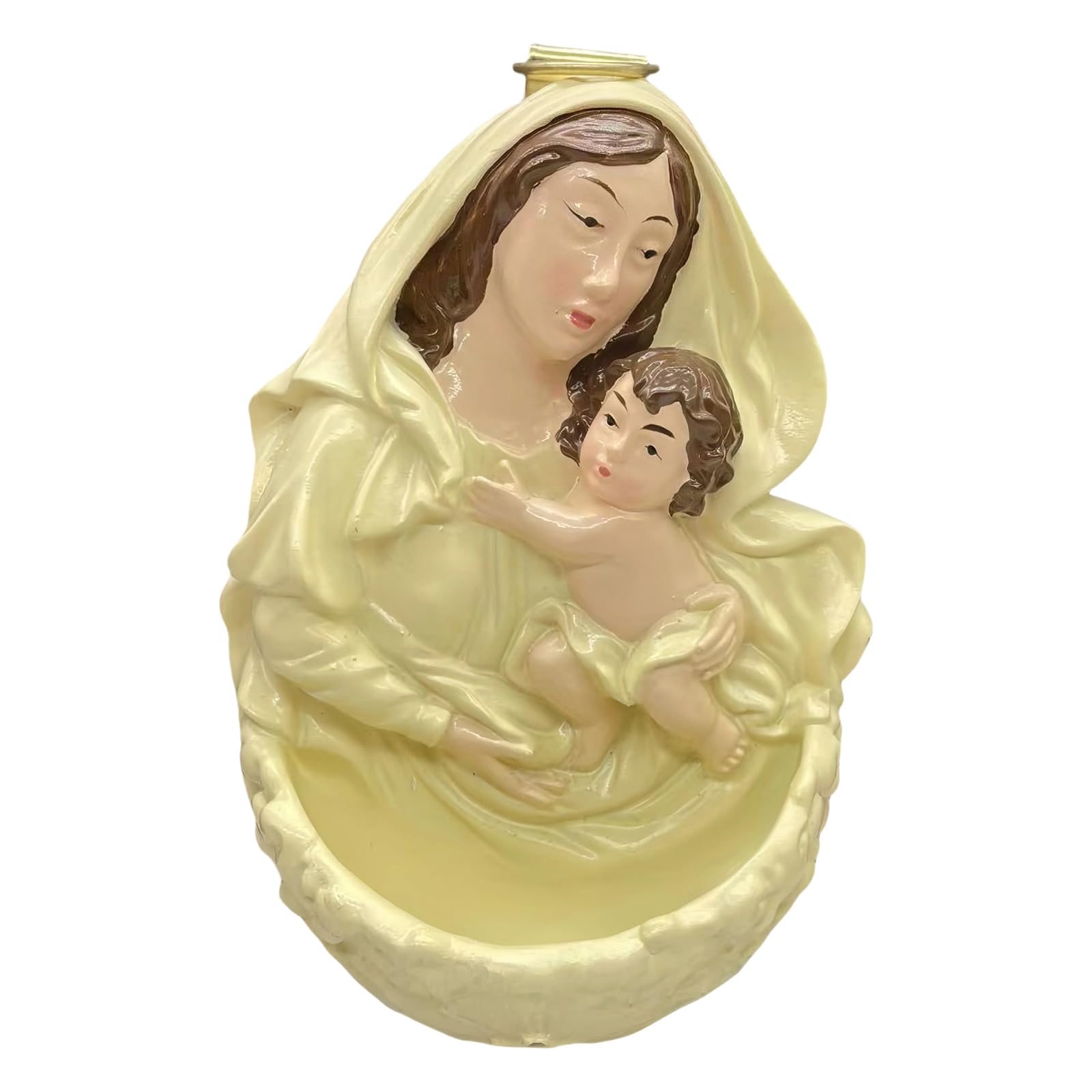 HDOYTXXM Resin Holy Family Sculptures with Hook Wall Hanging Decors Christmas Nativity Decorative Figurines Tabletop Centerpiece Religious Gift