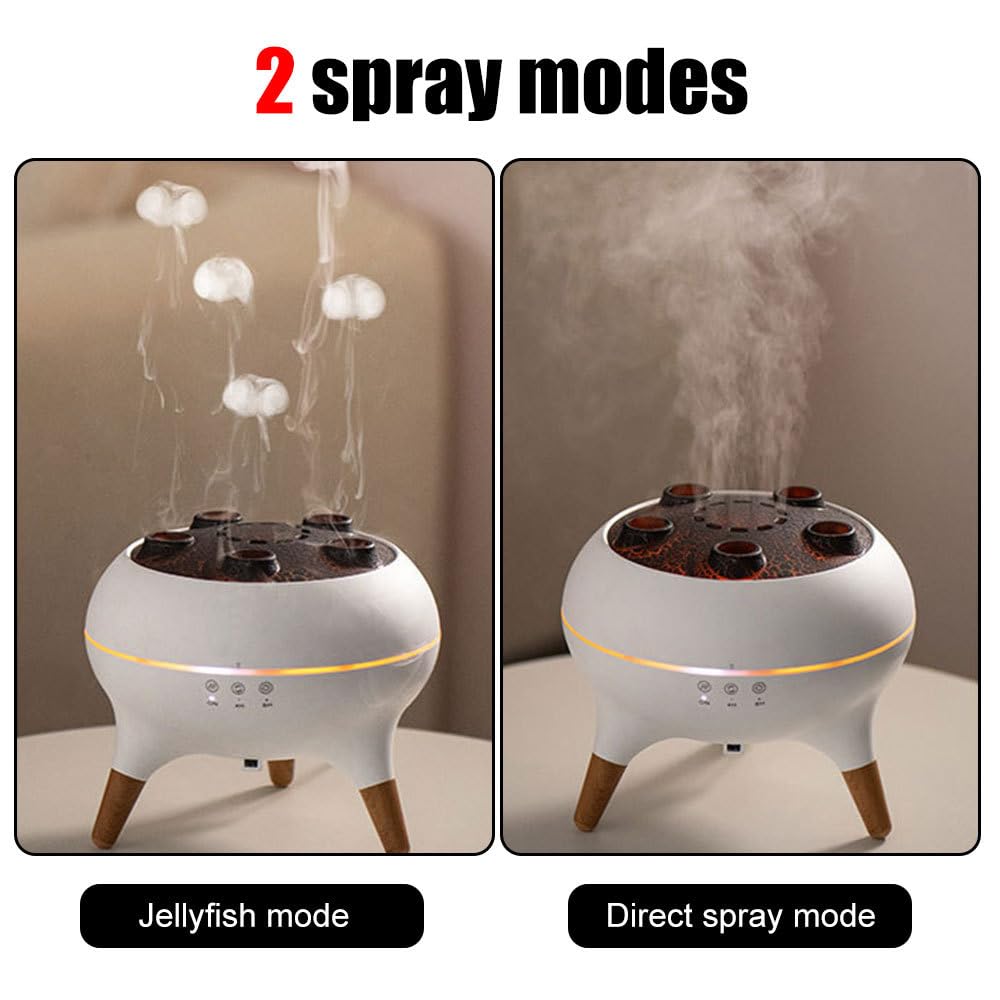 Mini nawilżacz powietrza, dyfuzor aromaterapeutyczny Volcano Flame, nawilżacze powietrza z 7 kolorowymi światłami do sypialni, salonu, biura
