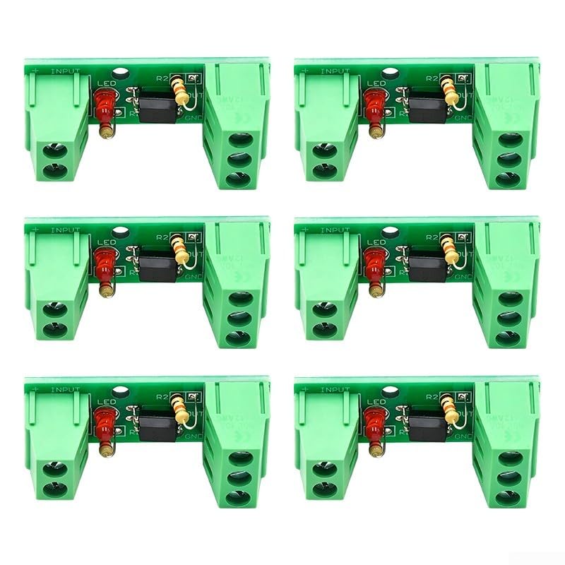 Glomc 6 módulos de aislamiento de acoplador optoacoplador de un solo canal 3-5 V 12 V 24 V con aislamiento de 3000 V y soporte de señal de 5 Khz, ideal para proyectos de circuito electrónico (24 V)