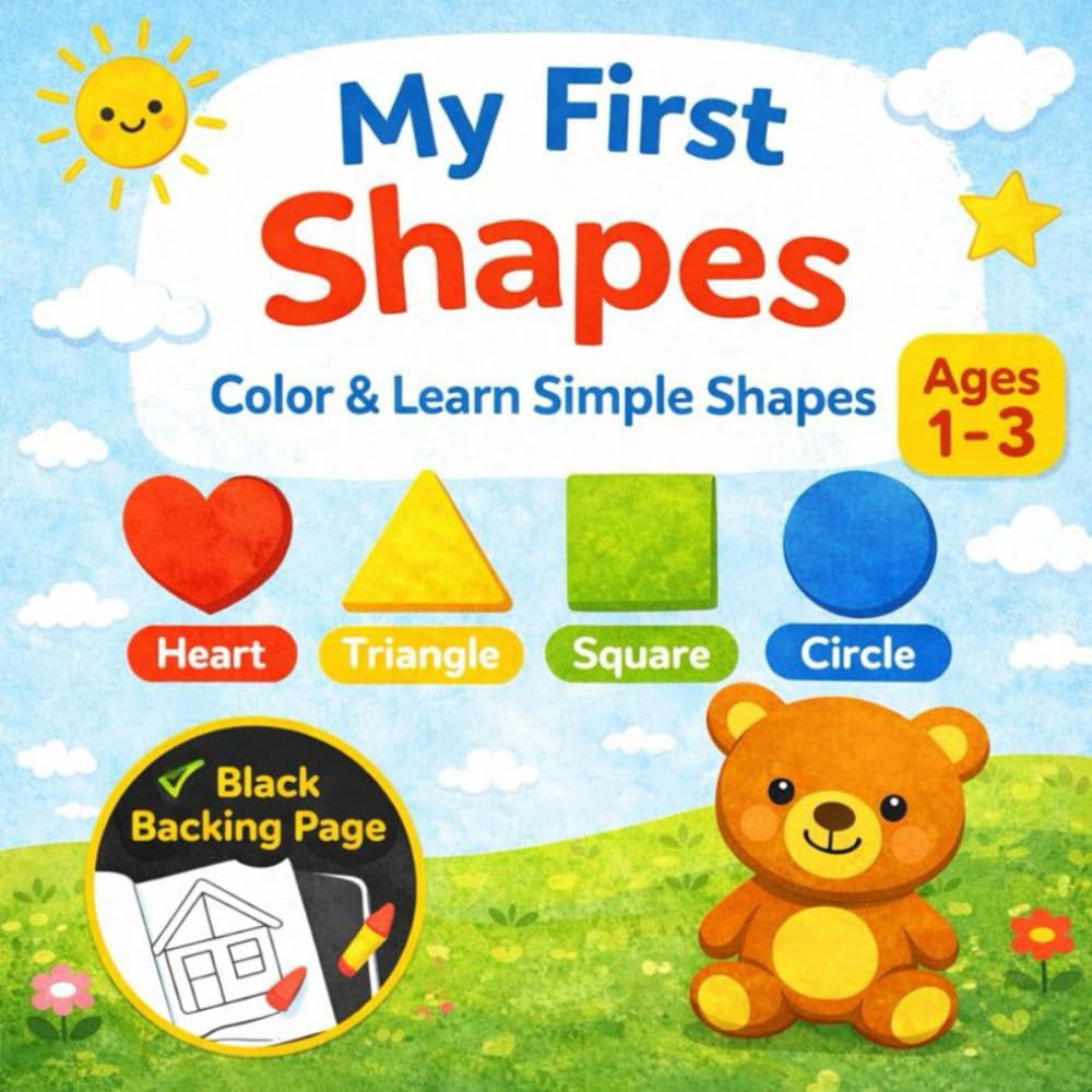My First Shapes: Color & Learn Simple Shapes – Educational Coloring Book for Toddlers Ages 1–3