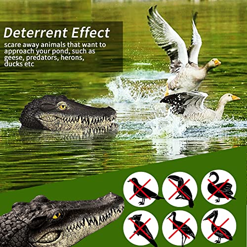 Xxzhiho Floating Alligator Head,Alligator Head Decoy For Pool,Resin Crocodile Head For Swimming Pool And Pond,Deterrent Ducks,Predator,Heron Etc,Outdoor Statues,Garden Home Decor Art thumb #4