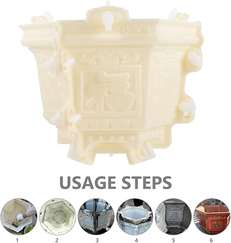 Miniatura 5 de Bonsái Cemento Decoración del Hogar Maceta Hexágono Hecho a sí mismo Artesanía de Resina Caja de Almacenamiento Decoración de Concreto Artesanías