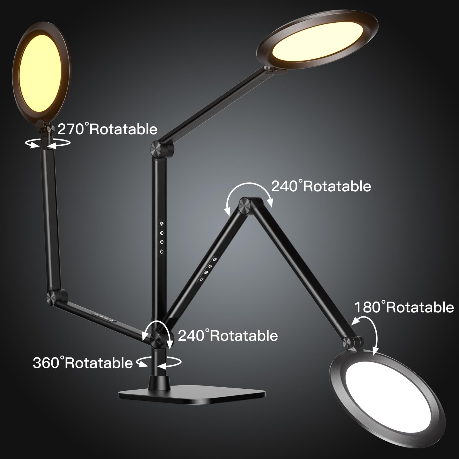 VERSKI LED Schreibtischlampe mit Fernbedienung, Schreibtischlampe Videokonferenz, Zoom Licht, Tageslichtlampe Schreibtisch, Einstellbare Helligkeit & Farbtemperatur, Büro Lampe, Tischlampe, 18W