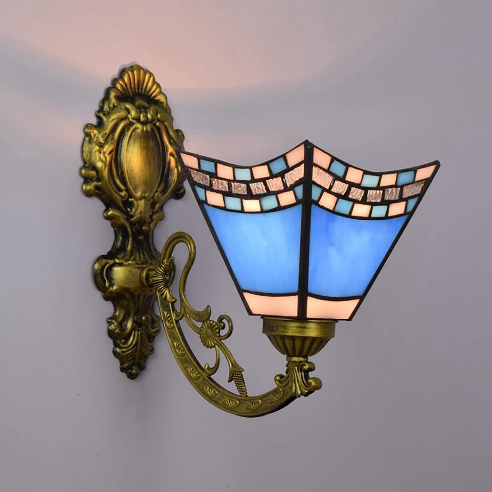 Lampada da Parete in Stile Tiffany Lampada da Parete Decorativa retrò Solida per Scale del Corridoio Camera da Letto Lampada da Toeletta per Soggiorno