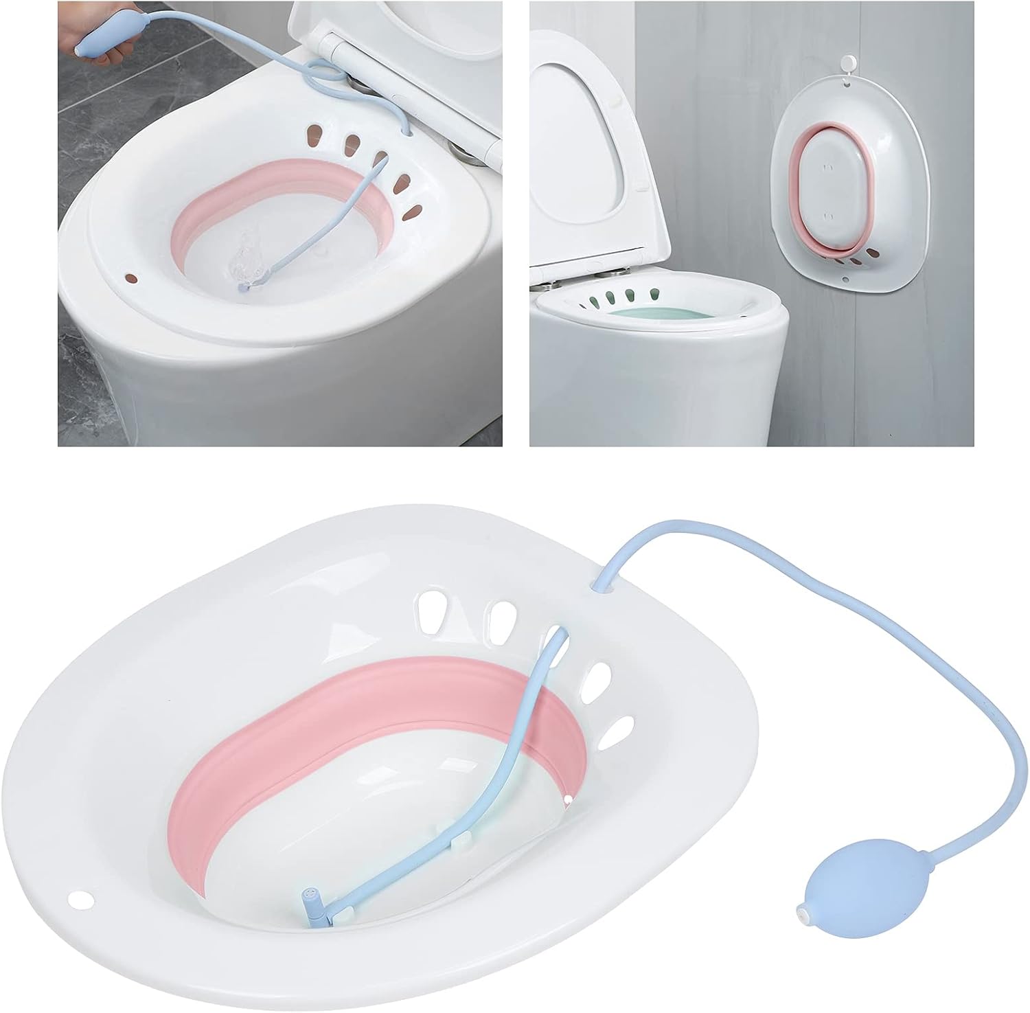 Sit Bath for Toilet Seat with Massage Hand Flusher; Postpartum Care and