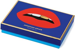 Galison Jonathan Adler Lips Boxed Die-Cut Notecard Set - 6 Foil-Stamped Glamour Cards with Envelopes