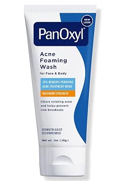 PanOxyl Acne Foaming Wash Benzoyl Peroxide 10% Maximum Strength Antimicrobial, 5.5 Oz
