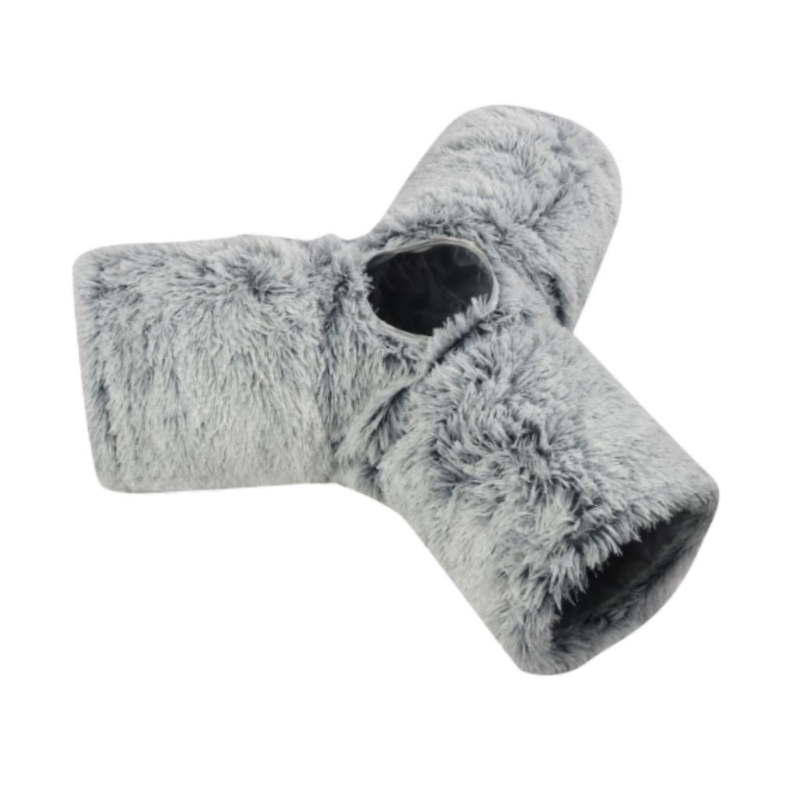 Tunnel en peluche gris pour chat idéal pour s'amuser dans le salon ou à la ferme