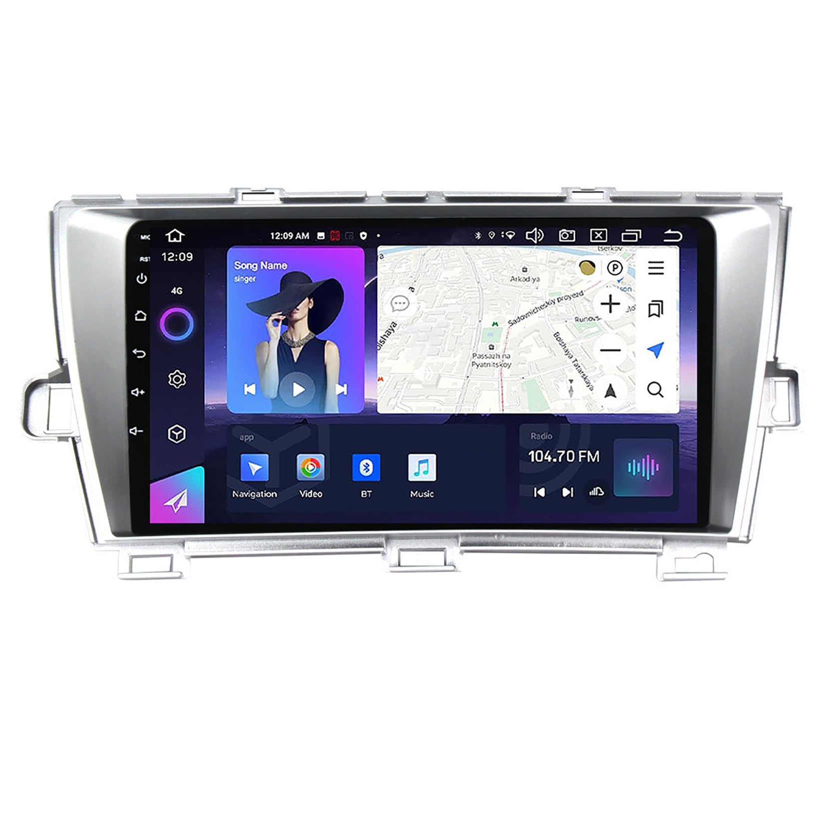 Android 12 9 Zoll Autoradio HD Touchscreen Für Toyota Prius 2009-2015 Mit Carplay Android Auto Unterstützt BT 5.0 RDS GPS Navi DSP HiFi Mirror Link DAB WiFi 4G SWC Rückfahrkamera(200S 2+32G)