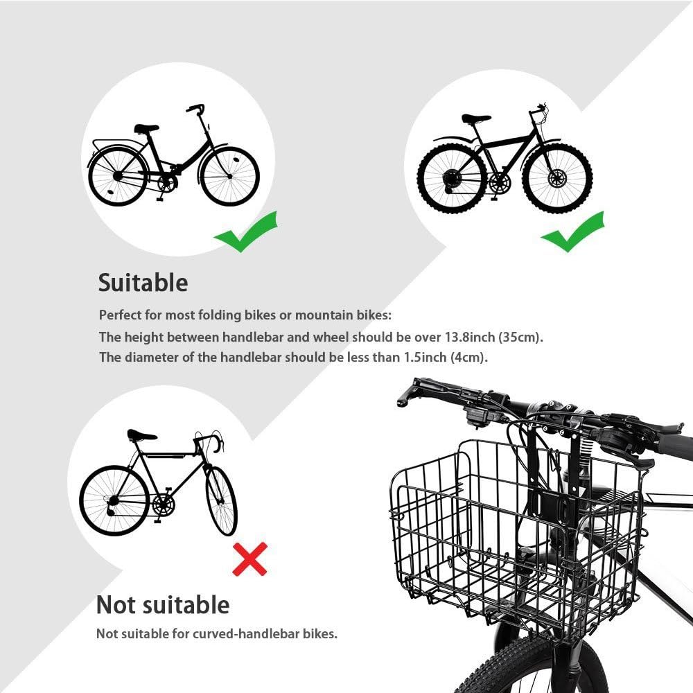 1 cestino anteriore pieghevole per bicicletta, cestino posteriore pieghevole in rete metallica, borsa anteriore staccabile, borsa per bicicletta, accessori per mountain bike, per donne e