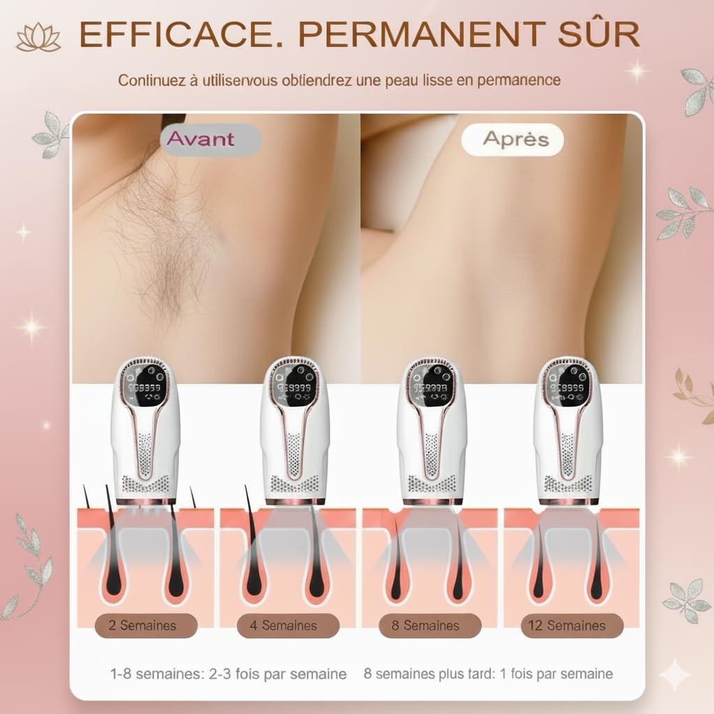 Epilatore a Luce Pulsata IPL 3-in-1, 999 999 flash, raffreddamento, 9 livelli, epilazione definitiva viso corpo ascelle zona bikini, donna & uomo, grande schermo LCD, epilatore laser epilatore lazer