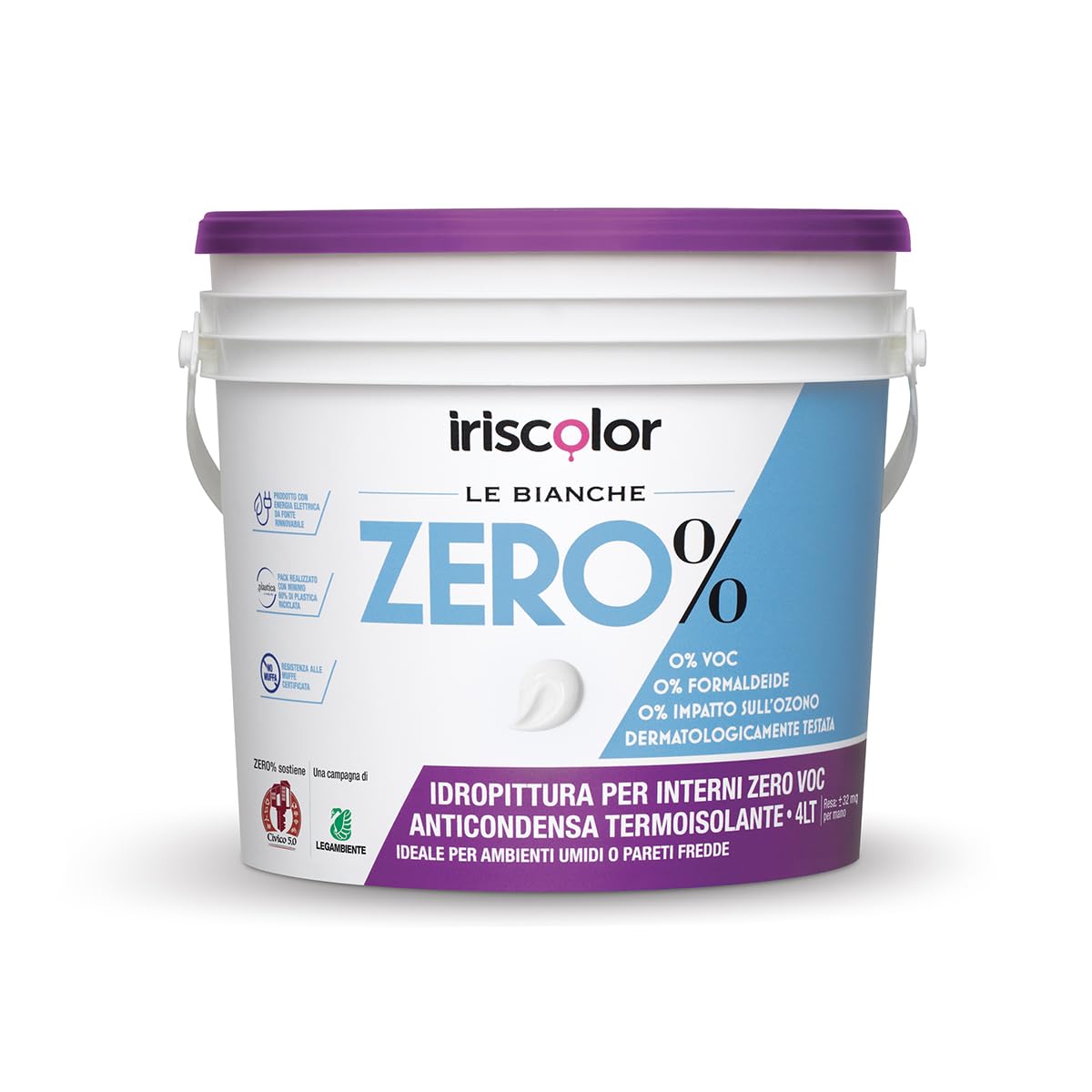 Termoisolante Zero% Pittura Antimuffa per Interni Anticondensa con Microsfere di Vetro Zero VOC e Formaldeide Pittura Bianca Per Interni Bagni E Cucine